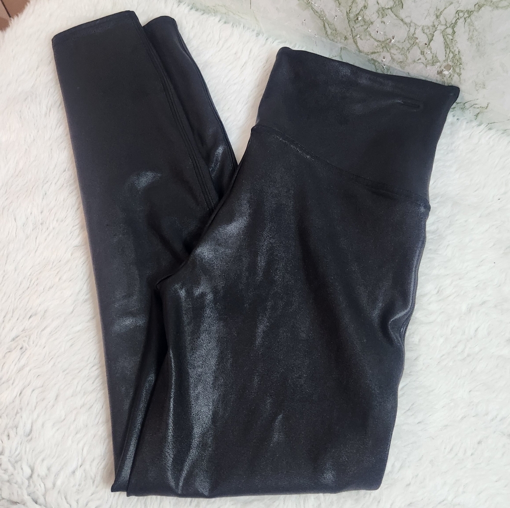 SPANX Black Shiny Finish Leggings